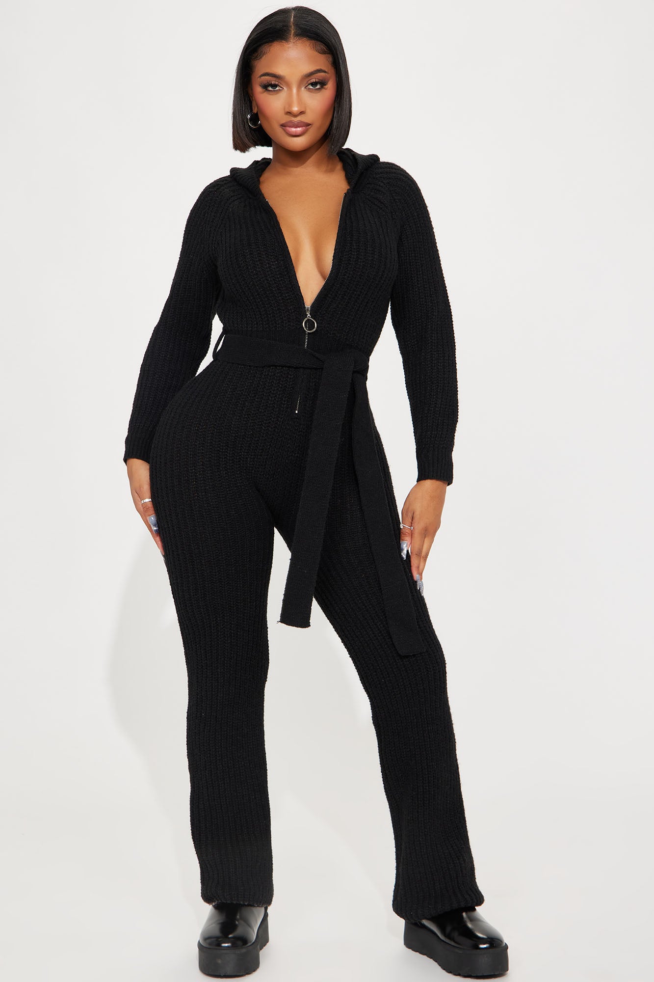 Black store sweater jumpsuit