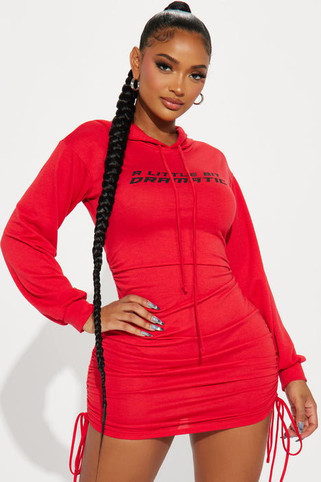 Women's Cold Hearted Ribbed Mini Dress - Red Size 1X (Fashion Nova)  FreeShipping