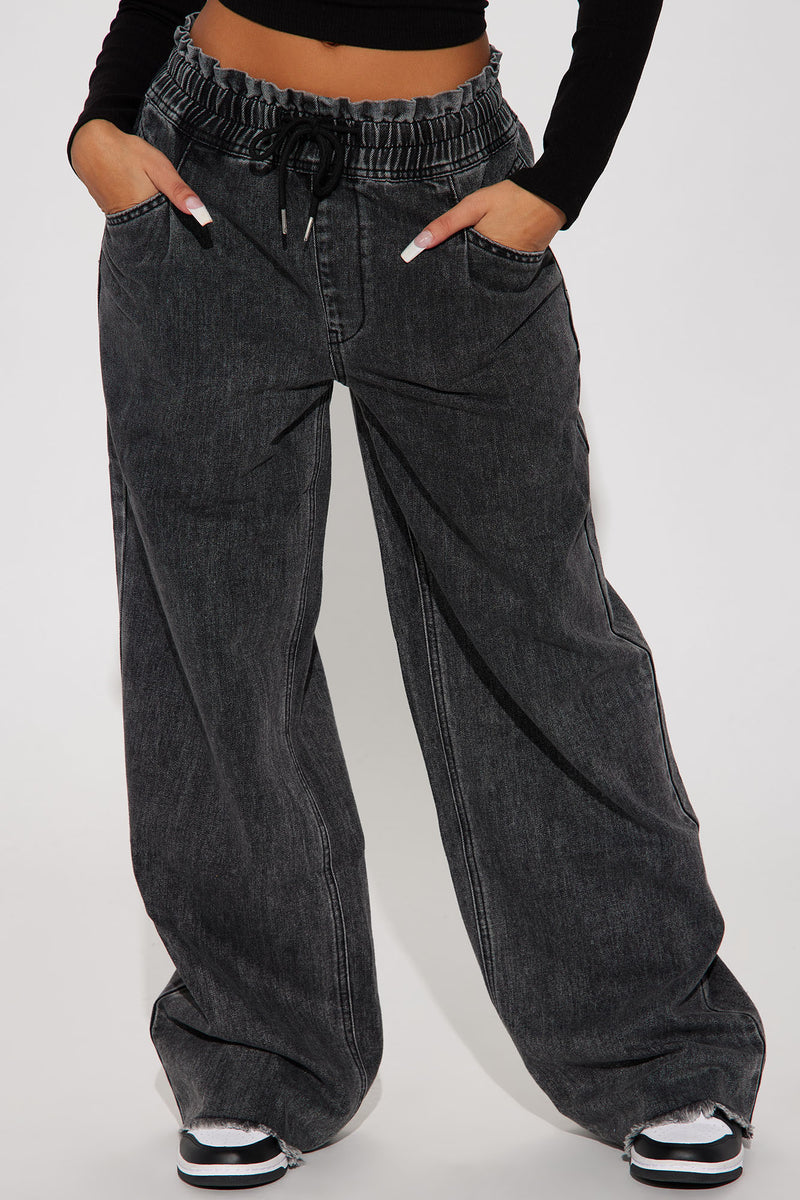 Nelly Non Stretch Easy Waist Jeans - Black Wash | Fashion Nova, Jeans ...