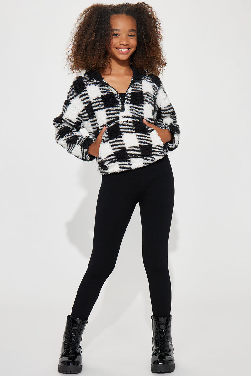 Mini Print Sherpa Fleece Lined Legging Set - Black | Fashion Nova, Kids ...