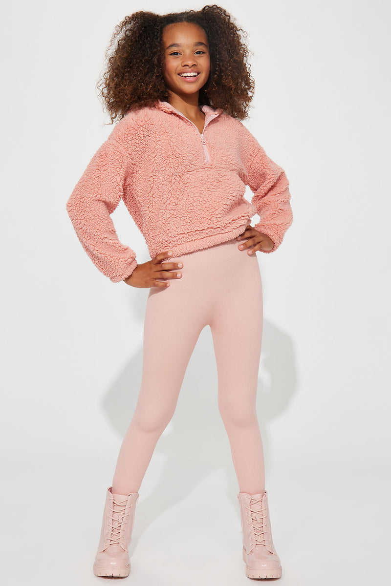 Mini Solid Sherpa Fleece Lined Legging Set - Rose | Fashion Nova, Kids ...
