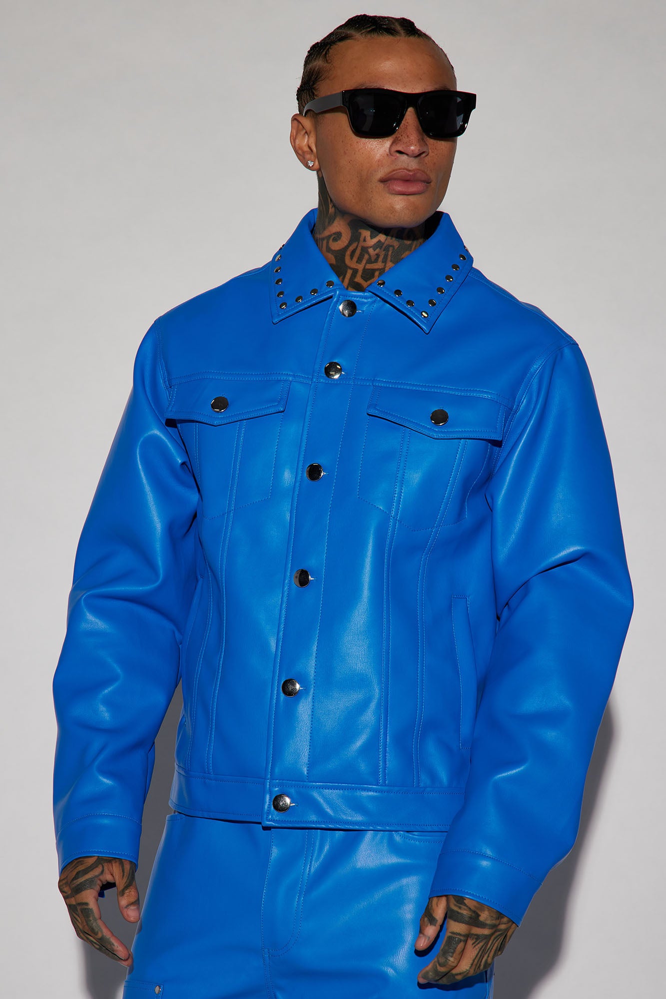 Men's Blue Leather & Faux Leather Jackets