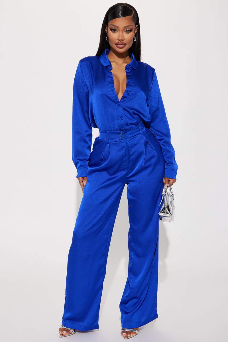 Trinity Satin Trouser - Royal | Fashion Nova, Pants | Fashion Nova