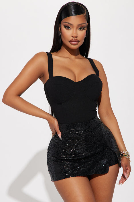 Milana One Shoulder Bodysuit - Black, Fashion Nova, Bodysuits