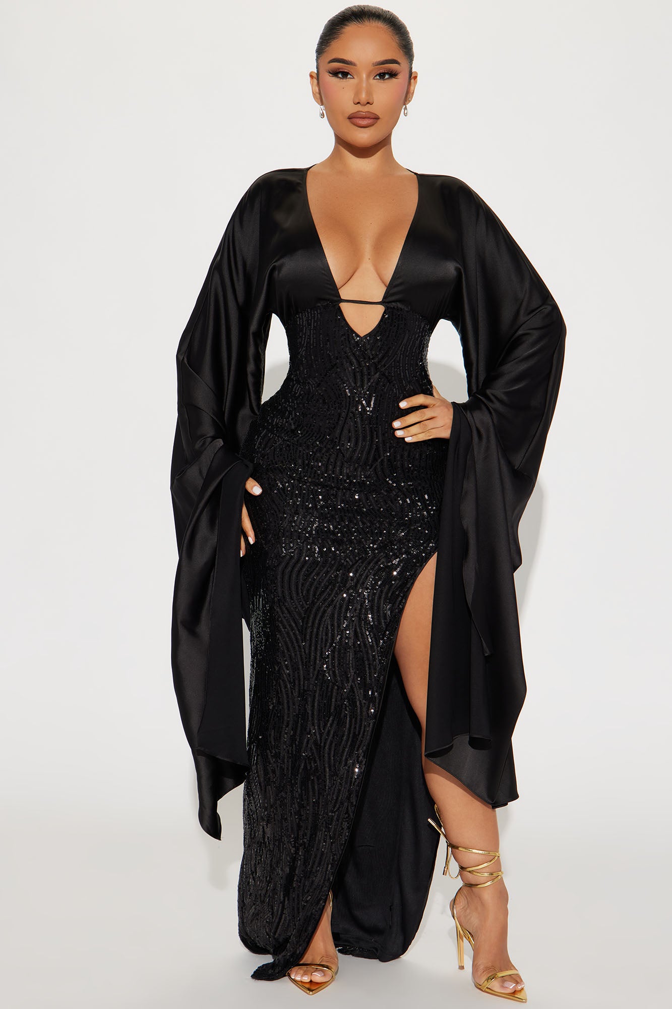 Gemma Sequin Gown - Nova Fashion Black | | Dresses Fashion Nova