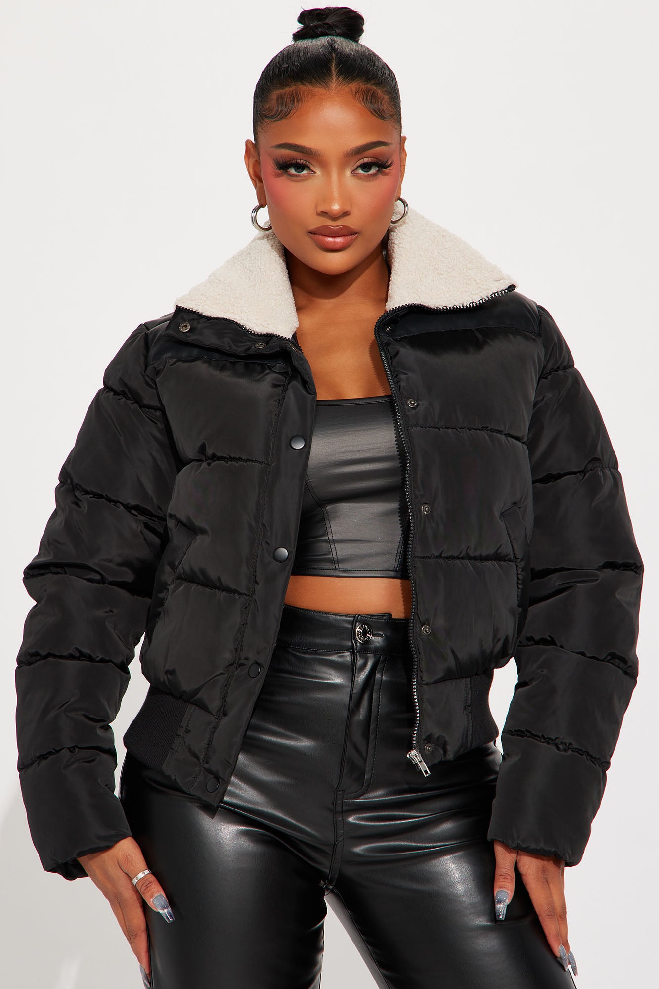 Self Made Puffer Jacket - Black