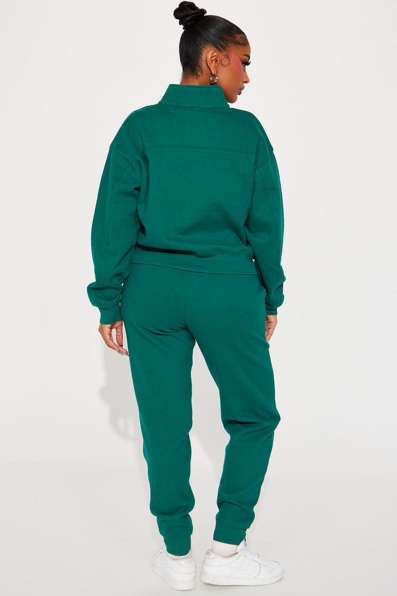 On My Own Half Zip Sweatsuit - Hunter | Fashion Nova, Matching Sets ...