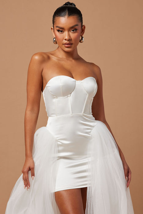 White corset terry mini dress