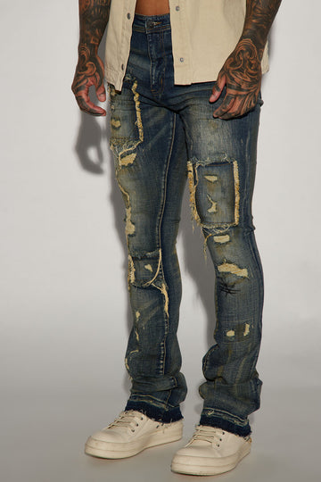 Rockstar Made Stacked Skinny Jeans - Dark Wash, Fashion Nova, Mens