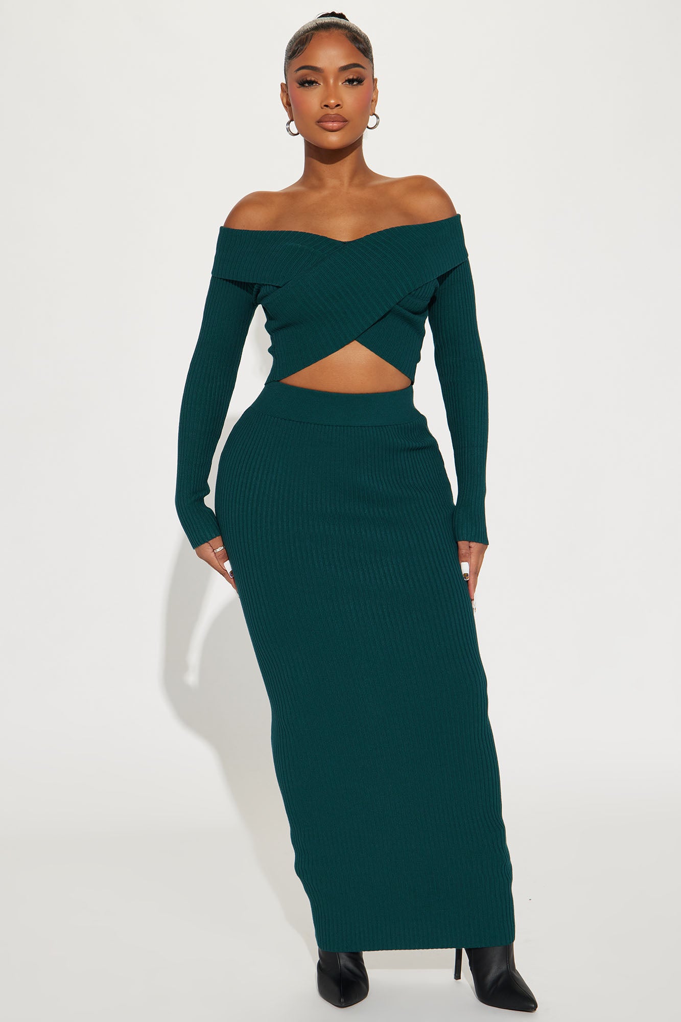 Hunter green maxi on sale skirt