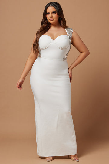 Style Stefani Fashion Nova Plus Size 16 Plunge White Cocktail Dress on  Queenly