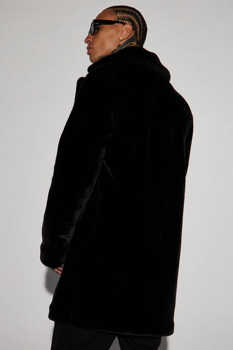 Cole Long Fur Coat - Black
