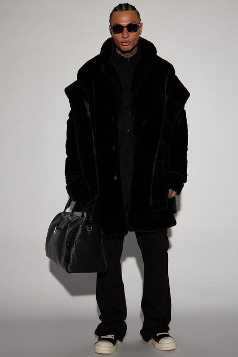 New Winter Imitation Mink Fur Coats Men Jacket Thick Turn Down  Collar/hooded Faux Fur Jacket Male Black Overcoat | Fruugo AE