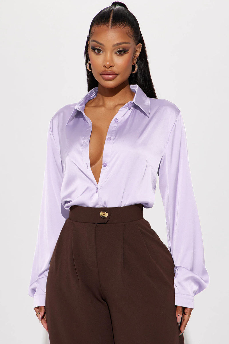 Smooth Talkin' Button Down Top - Lavender | Fashion Nova, Shirts ...