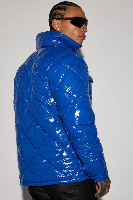 Men's Proud of Me Padded Denim Jacket in Light Blue Size Large by Fashion Nova
