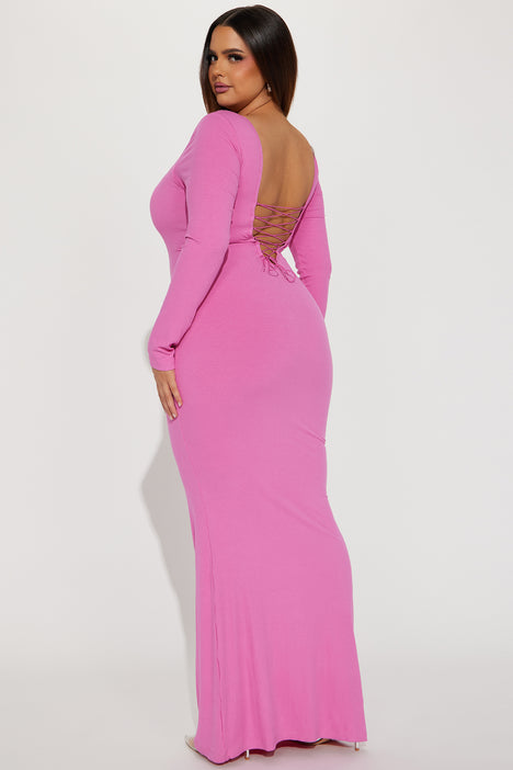 Ava Shapewear Maxi Dress - Pink