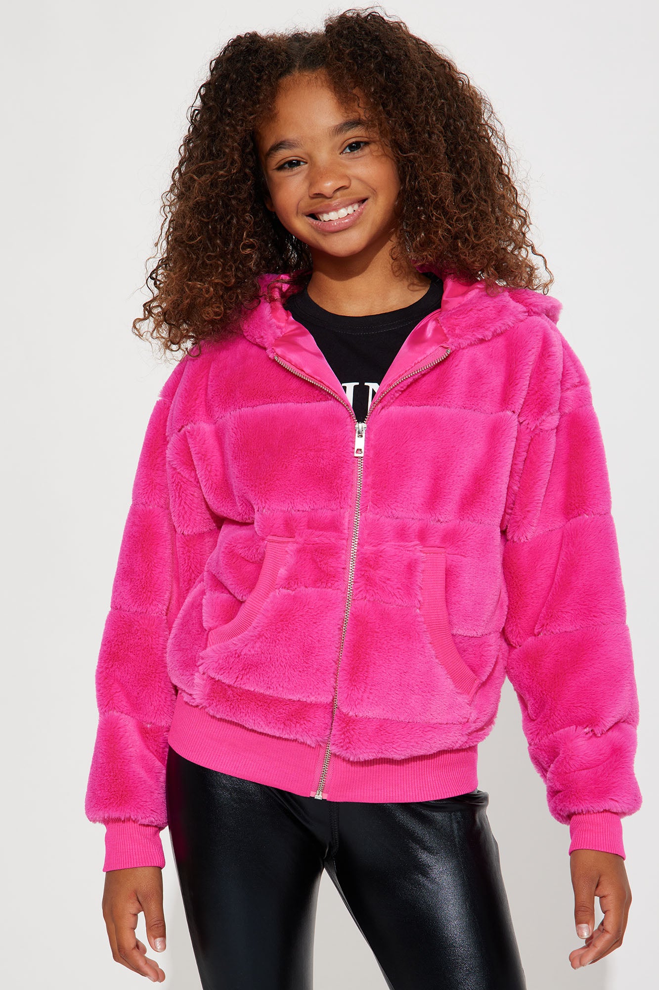 Faux fur mini store puffer