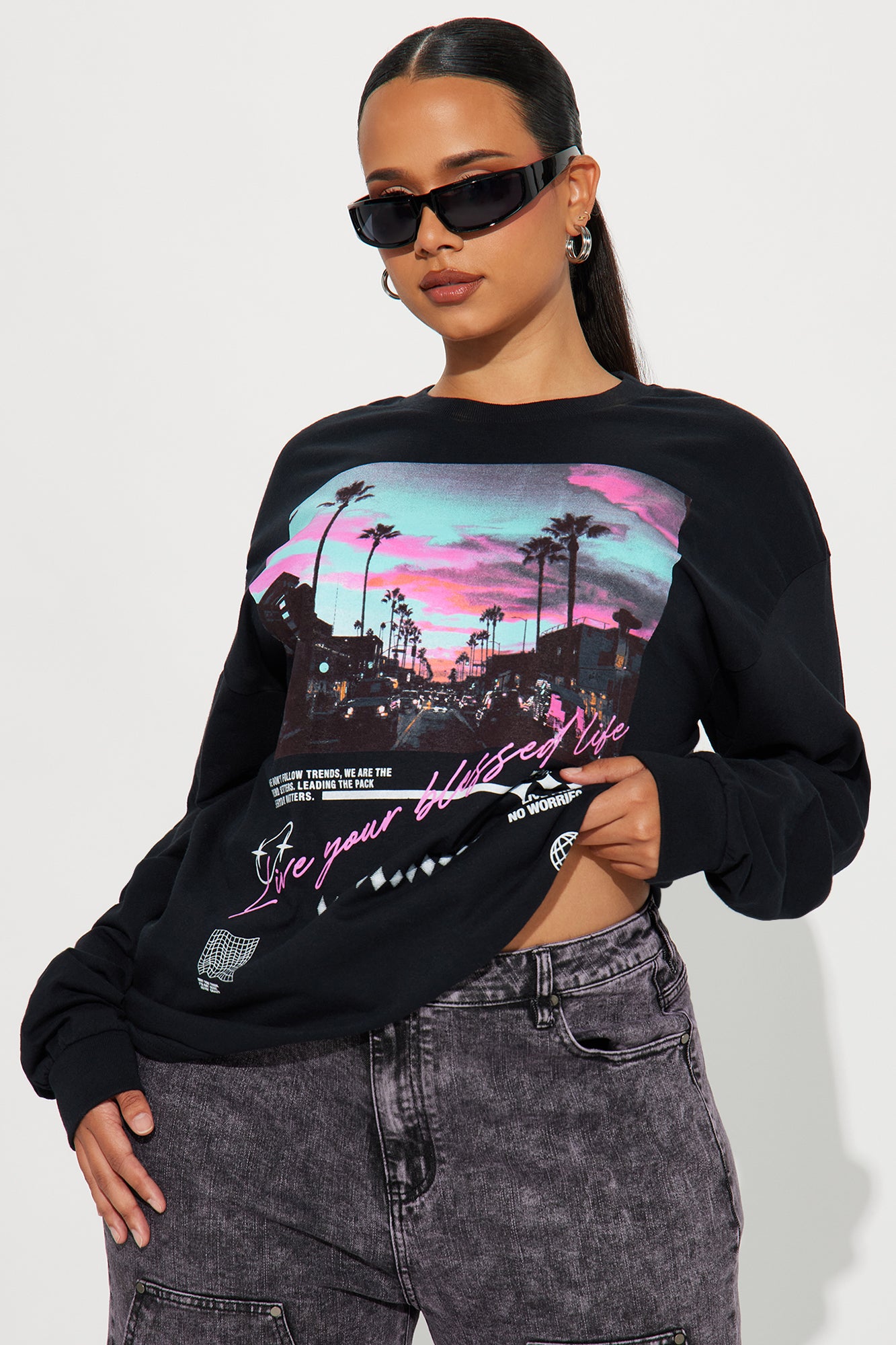 NFL Los Angeles Rams Long Sleeve Tee - Black, Fashion Nova, Screens Tops  and Bottoms