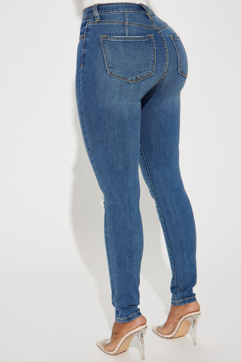 Kinsley Control Curvy Stretch Skinny Jeans - Medium Wash | Fashion Nova ...