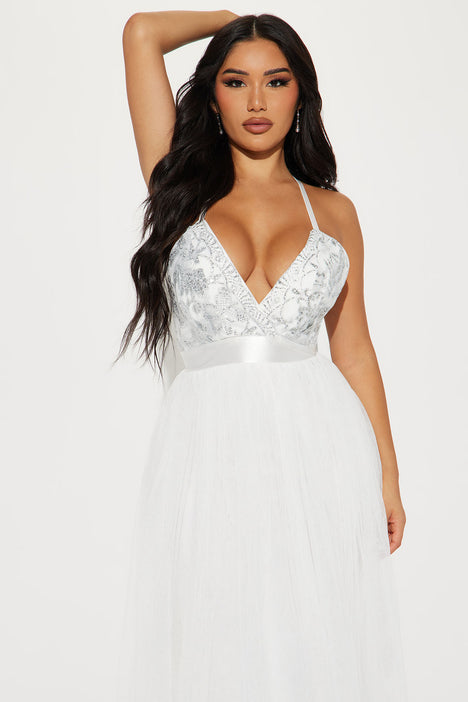 White Tulle Maxi Dress