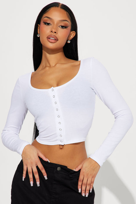 Slashed Long Sleeve White Crop Top, Crop Tops for Women, Cropped Top, Crop  Tee, Sexy Crop Tops, Woman, Crop Top Teens, Form Fitting, -  Canada