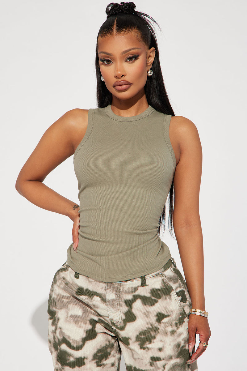 Lily Ribbed Tank Olive Fashion Nova Basic Tops And Bodysuits Fashion Nova 5110