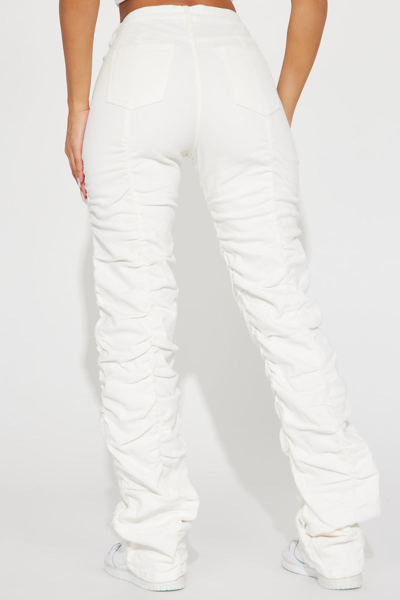 Nothing Like It Stretch Stacked Straight Leg Jean - White | Fashion ...