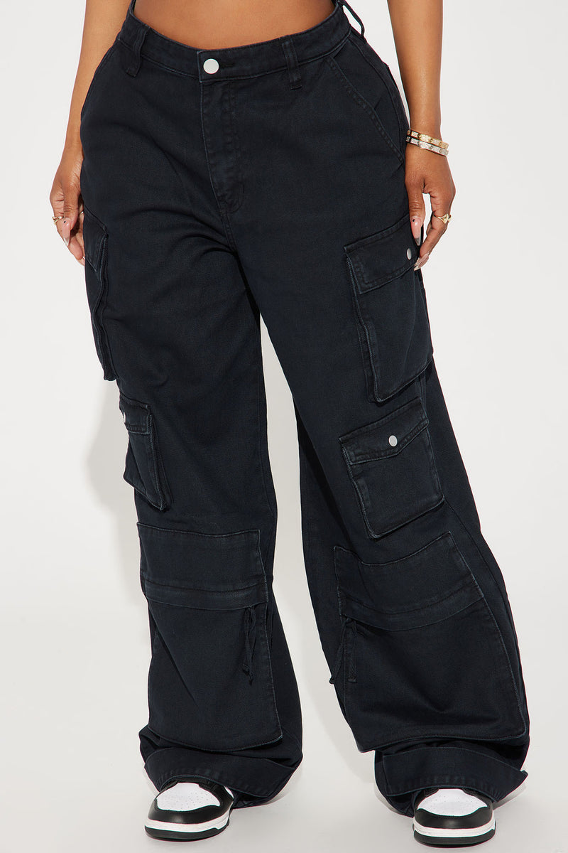 Hit The Town Washed Cargo Pant - Black | Fashion Nova, Pants | Fashion Nova