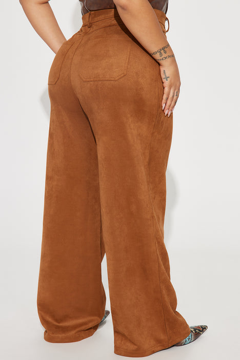 Angie Wide-Leg Lambskin Suede Pant for Women