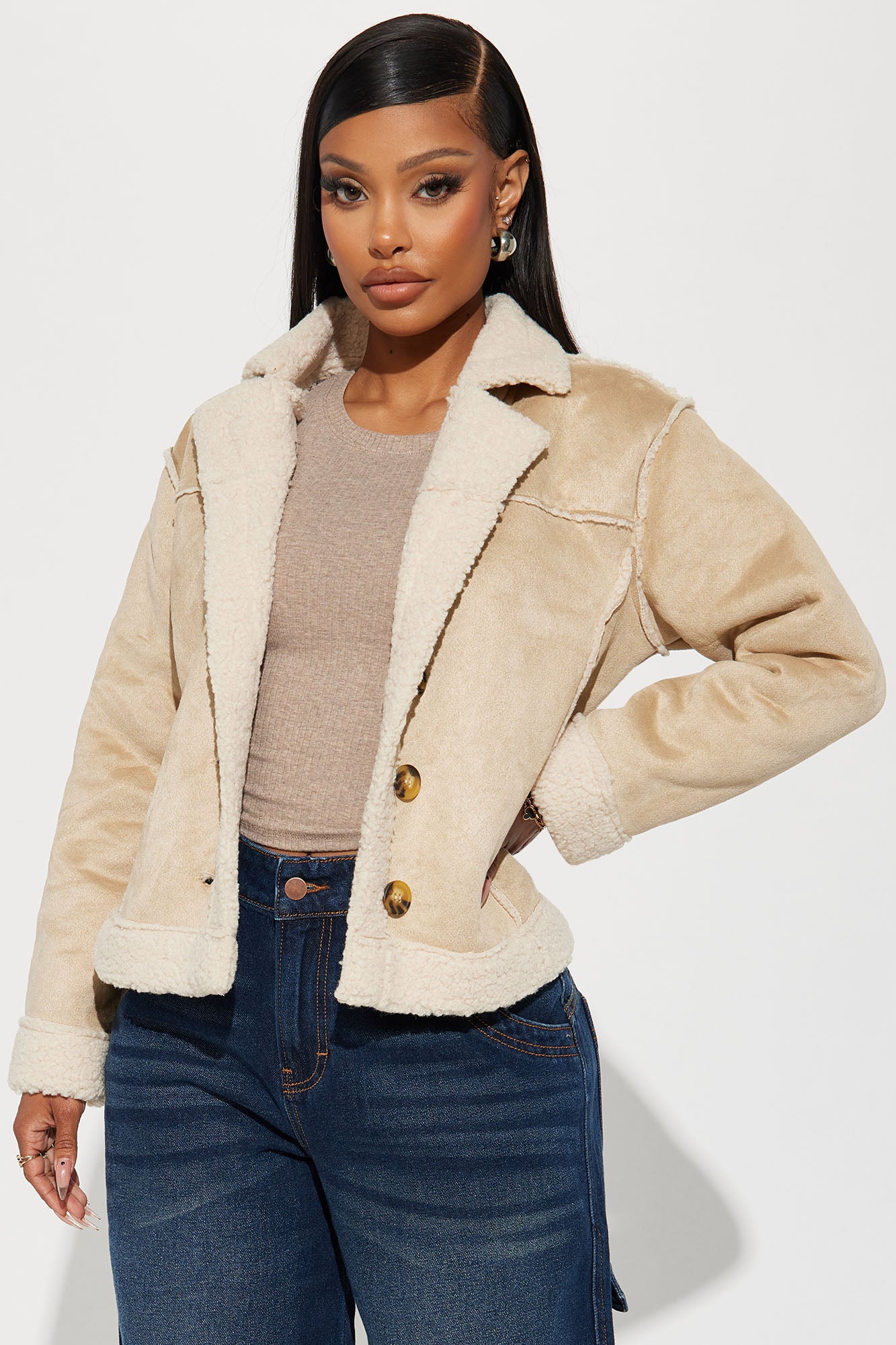 Cream deals sherpa jacket