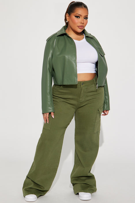 Plus Stretch Cropped Cargo Pants