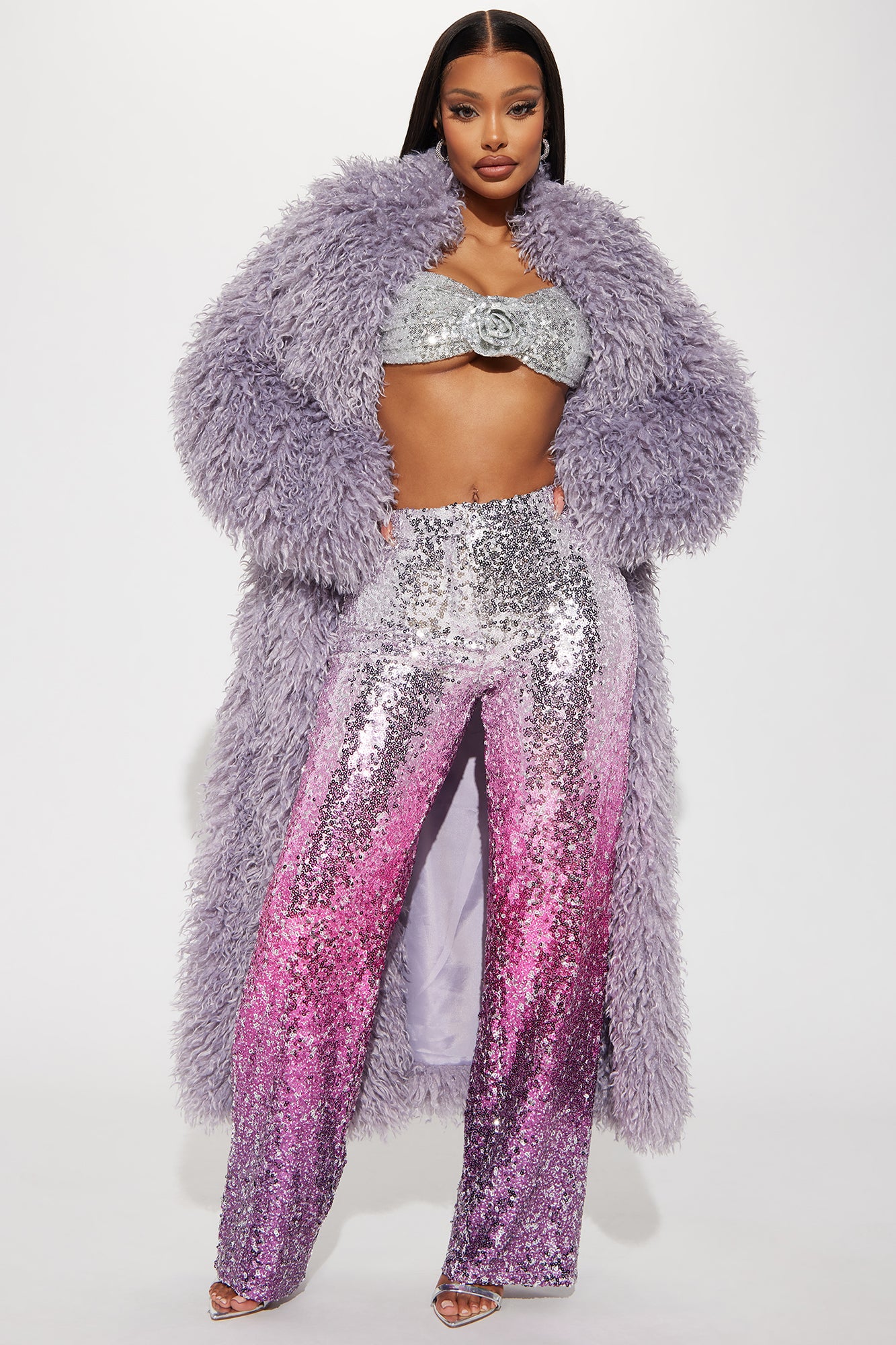 Save A Dance Ombre Sequin Trouser - Pink/combo | Fashion Nova