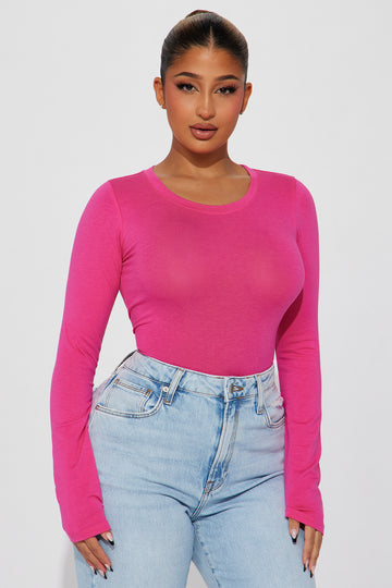 Women's 1X Pink Long Sleeve Fashion Nova T-shirt