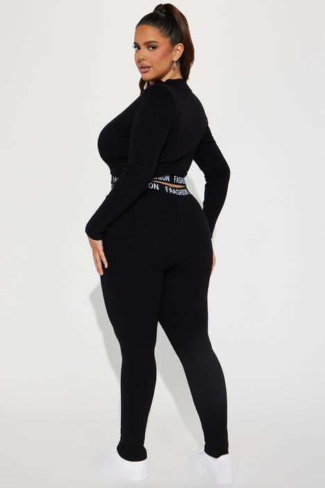 Jumper & legging set - black