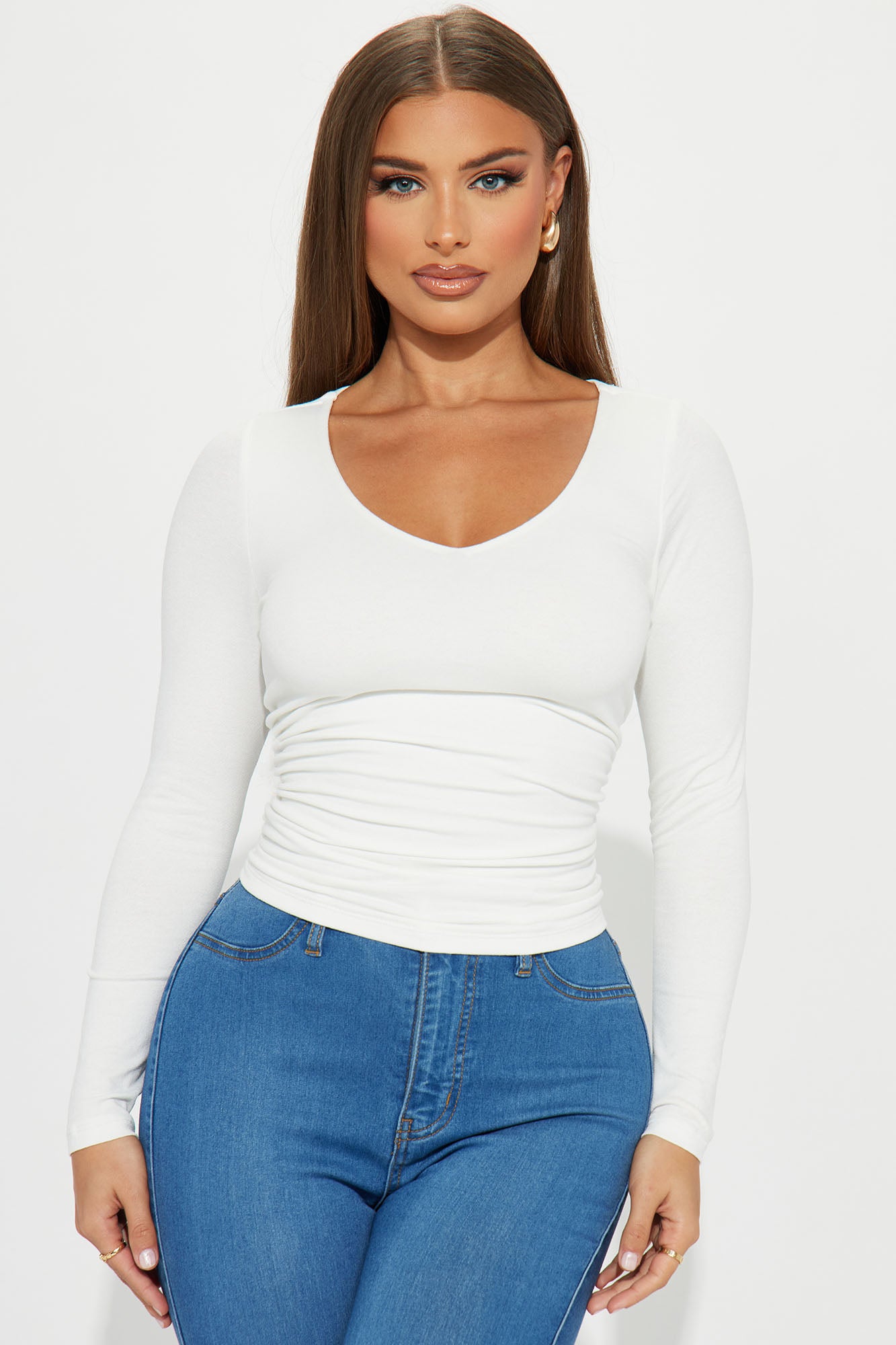 Graphic Cindy Long Sleeve Crop T-shirt - White