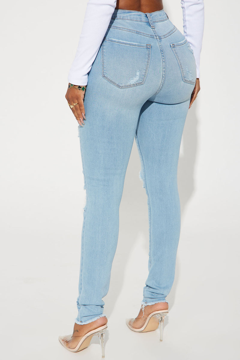 Stacey Super Stretch Ripped Skinny Jeans - Light Wash | Fashion Nova ...
