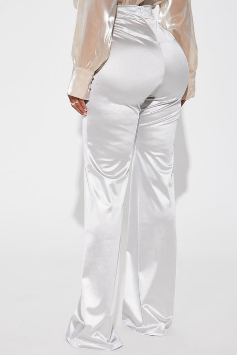 New York Groove High Waist Satin Pants • Impressions Online Boutique
