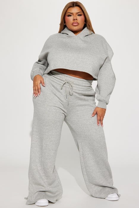 FASHION NOVA Gray Curvy Fit Fleece Sweatpants Warm Jogger Pants Size 3XL