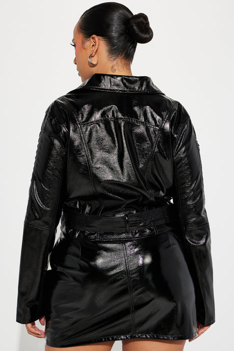 Fashion Nova Harlyn Faux Leather Skirt 2 Piece Set Plus Size 3X Moto Style  Sage