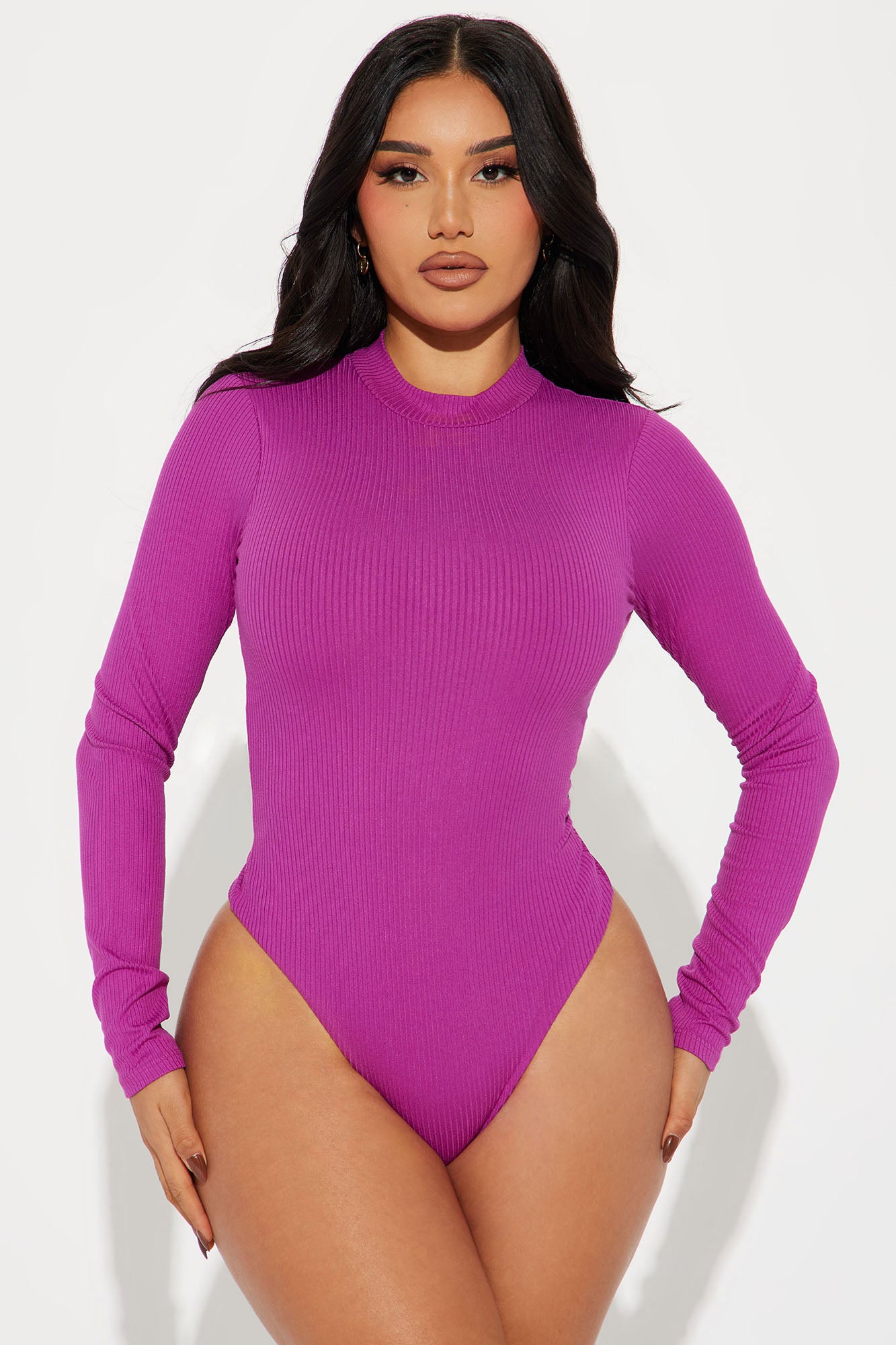 Bold Move One Shoulder Lined Bodysuit - Purple