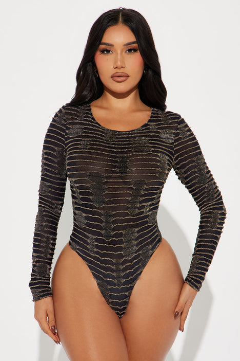 Free People Under It All Printed Bodysuit in Rust Combo