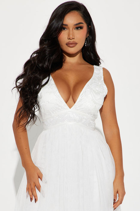 Camilla Tulle Maxi Dress - White