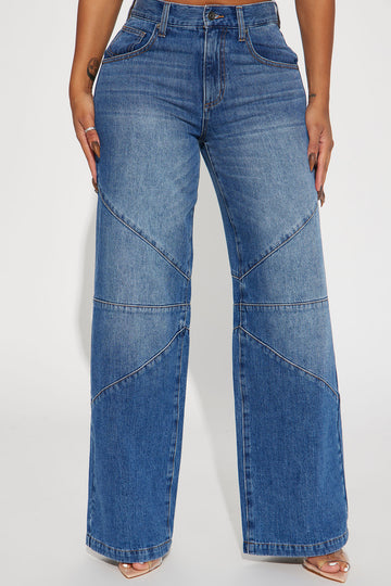 Can't Be Bothered Soft Stretch Wide Leg Jean - Medium Wash