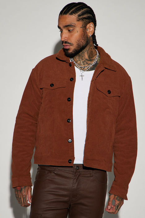 Sherpa Collar Corduroy Jacket - Brown | Fashion Nova, Mens Jackets