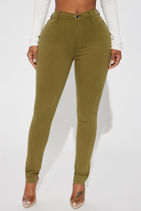 Womens Glistening Jeans in Olive Green size 13 by Fashion Nova