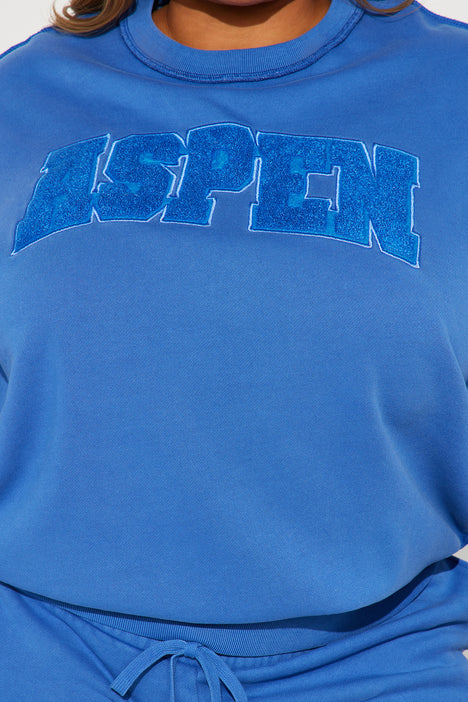 Aspen Trip Sweatsuit - Blue, Fashion Nova, Matching Sets