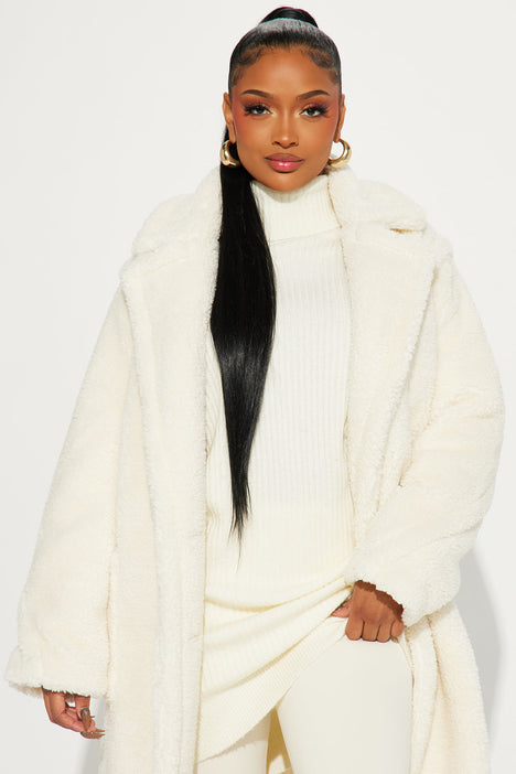 Be The Moment Sherpa Coat - Ivory