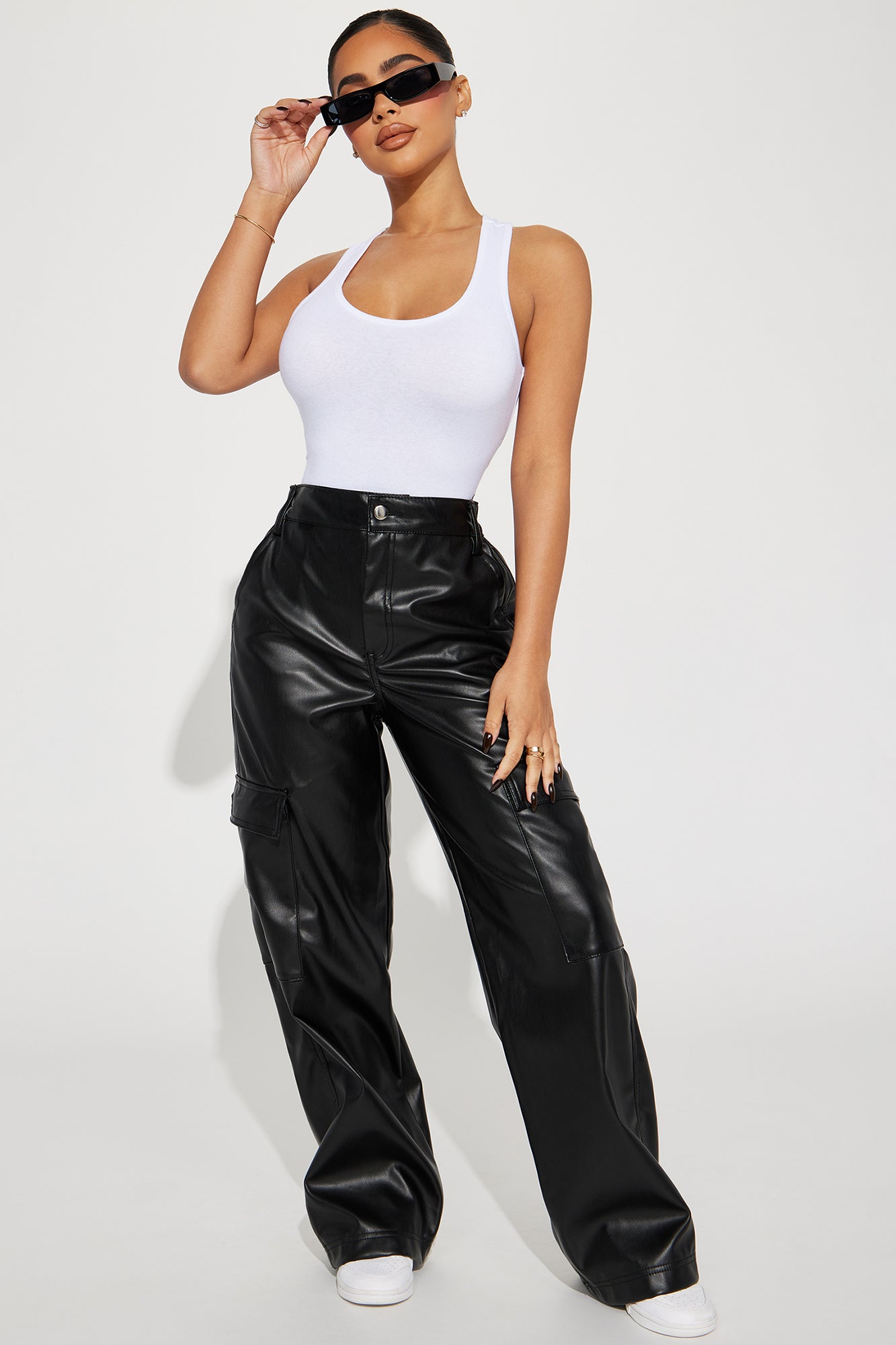 Style Muse Faux Leather Pant - Black