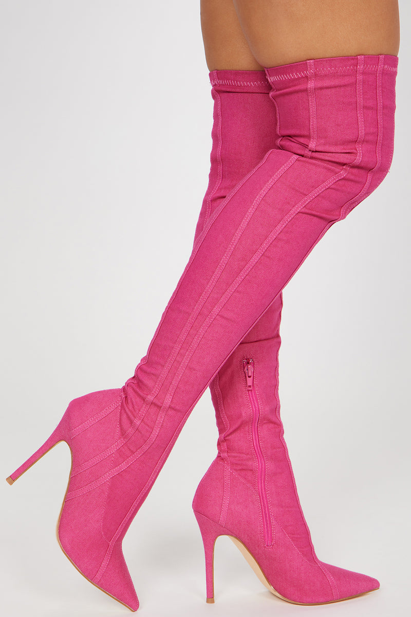 Holding It Down Over The Knee Boots - Hot Pink | Fashion Nova, Shoes ...
