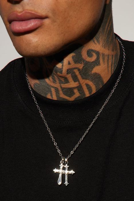Men's Double Layer Cross Pendant Charm Necklace – Awareness Avenue Jewelry  LLC